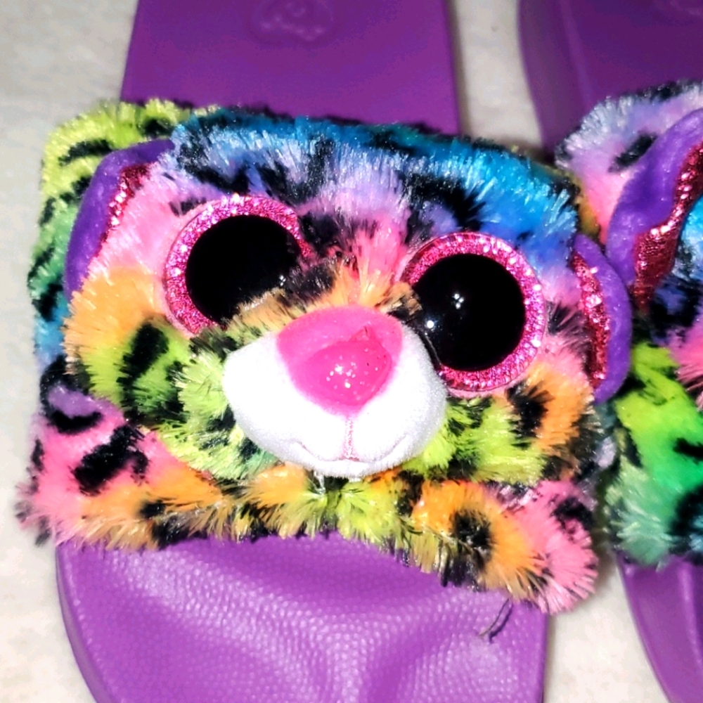 Like New! TY Rainbow Leopard Slides, Size 11-13 - Picture 5 of 6